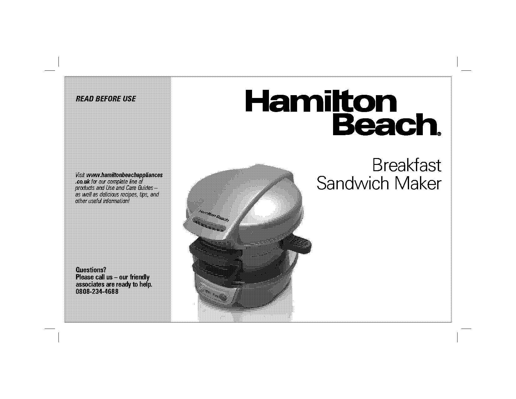 cooking instructions for hamilton beach breakfast sandwich maker