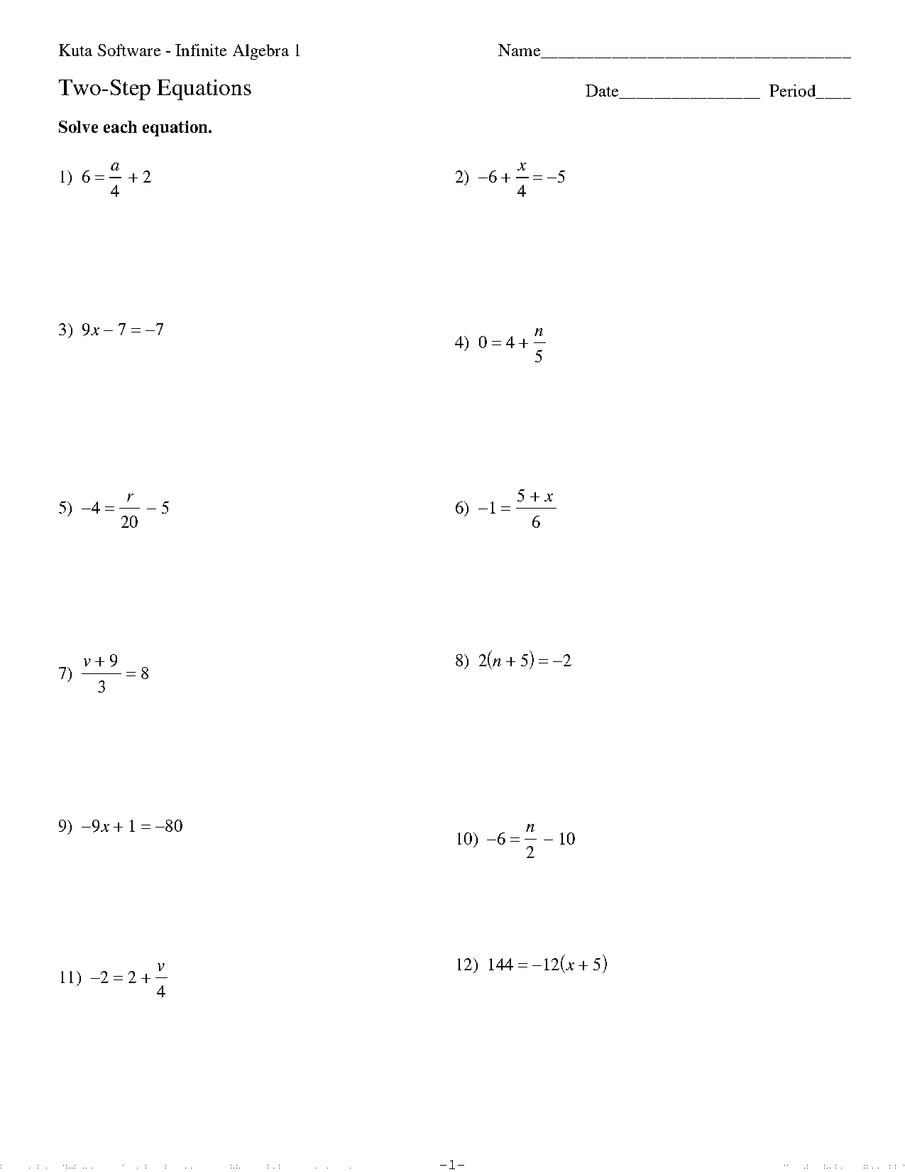 algebraic fraction equations worksheet